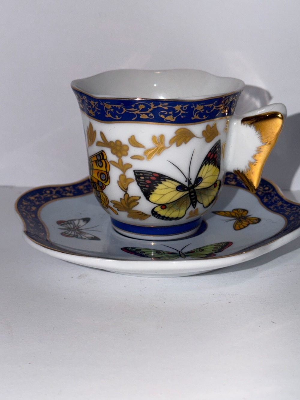 Vintage Formalities Baum Bros Butterfly Tea Cup Saucer Porcelain Gold Trim